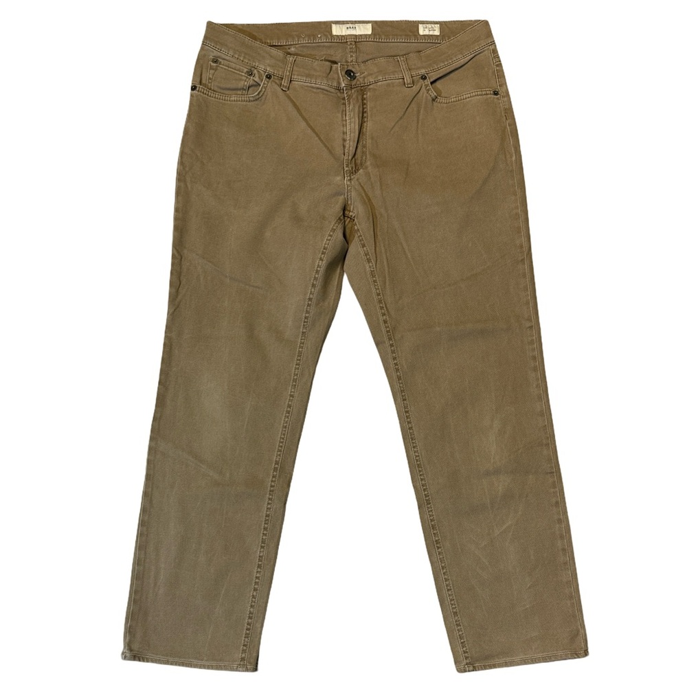 Brax mens 38x32 Tan khaki Hi-Flex Chuck modern fit denim jeans EUC